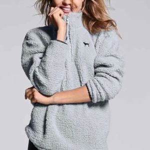 VS Pink Sherpa Quarter Zip Pullover